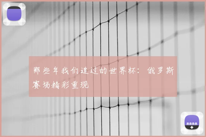 那些年我们追过的世界杯：俄罗斯赛场精彩重现